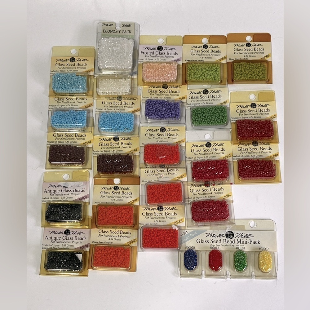 ✨ LOT Glass Seed Beads VINTAGE Brand NEW (24 boxes) Mixed Collection Crafting